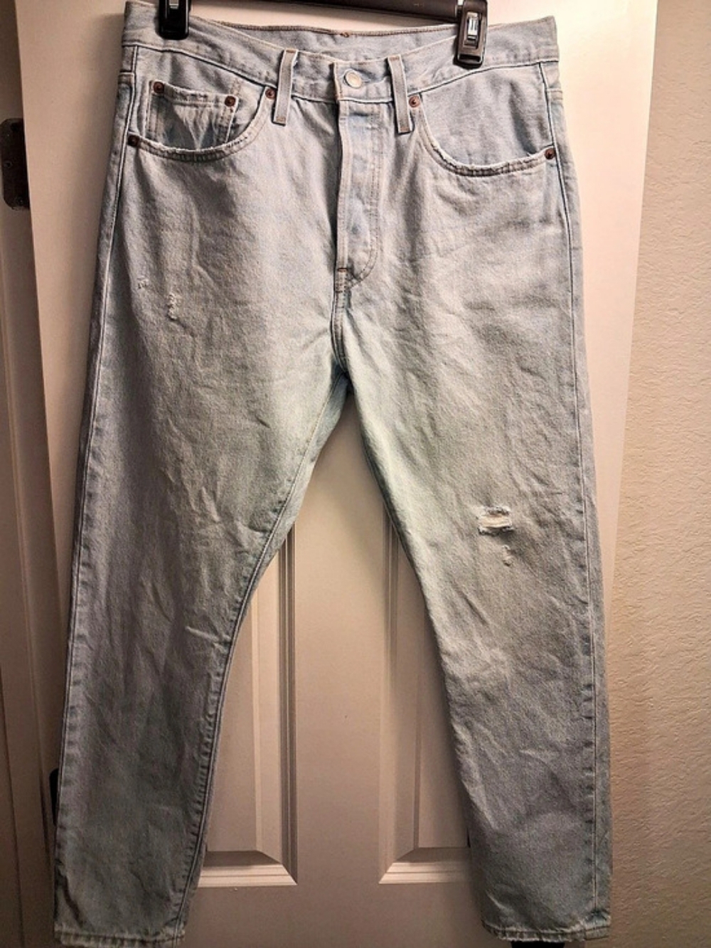 Levi's 501 '93 Straight Distressed Straight Leg Jeans in Blue Waist 30